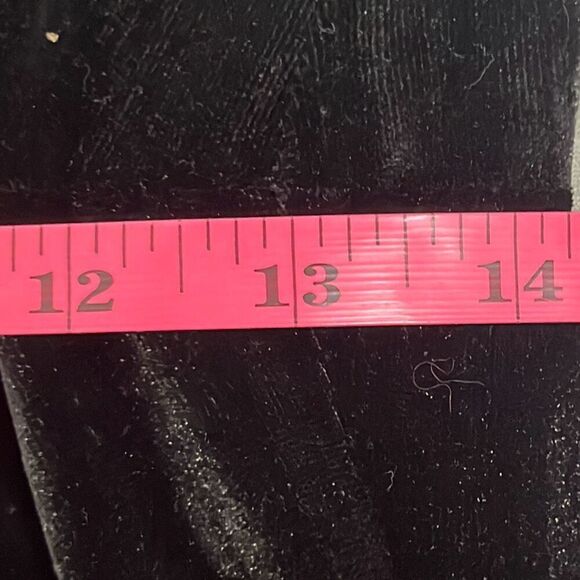 St John Large Black Silver Metallic Velvet Pull On Pants Pockets Stretch Dressy - Picture 10 of 11